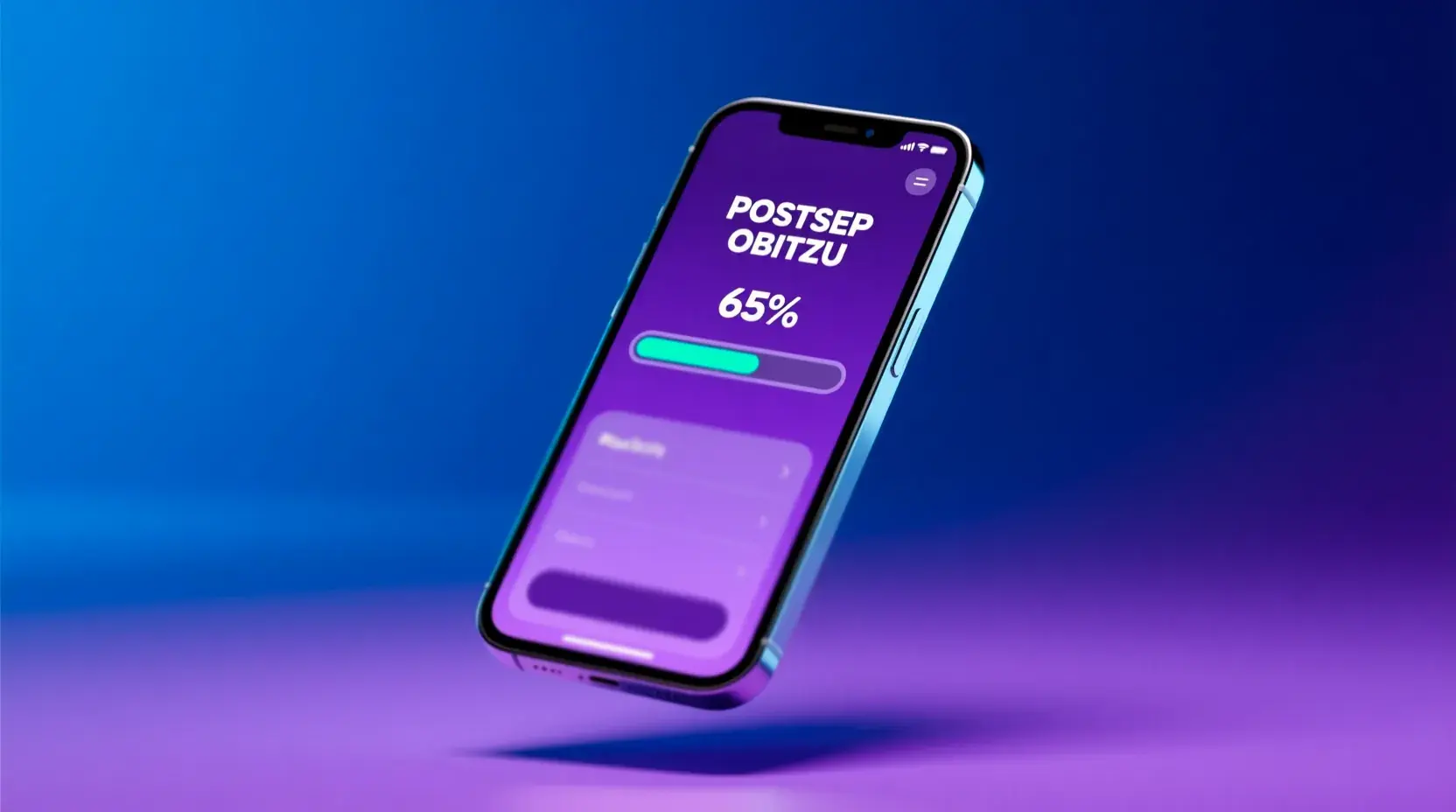 Interfejs aplikacji bukmacherskiej z bonusem i postępem obrotu na smartfonie