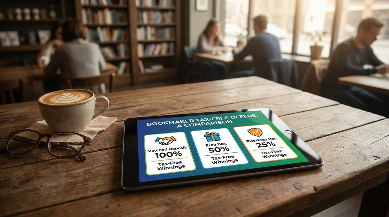 Infografika porównująca oferty gry bez podatku różnych bukmacherów