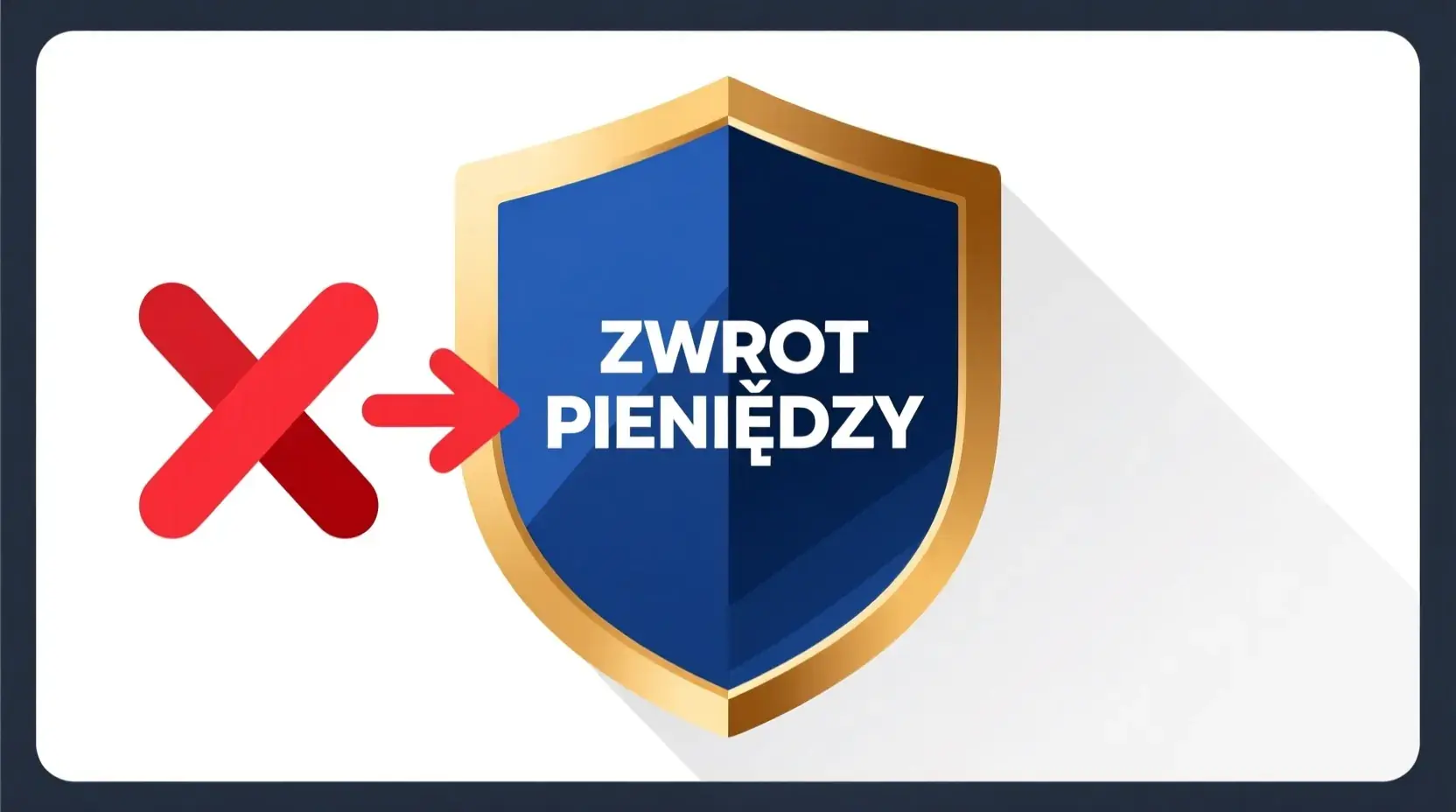 Koncepcja zakładu bez ryzyka - tarcza ochronna z kwotą 100 złotych pokazująca zwrot pieniędzy przy przegranej